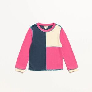 2Pc Set FINDING FOXTALE Colorblock Long Sleeve Top with Skirt